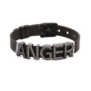 Bracelet à perles pour hommes et femmes, bijou unisexe, en acier inoxydable, avec boucle coulissante en maille et lettres, à faire soi-même, Design spécial, 10mm - Product Image 2