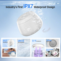 Nettoyeur dentaire électrique ultrasonique UV 200 ml, réservoir en acier inoxydable, étanche IPX7, machine sonique 48000 Hz pour voiture, utilisation en extérieur, Invisalign