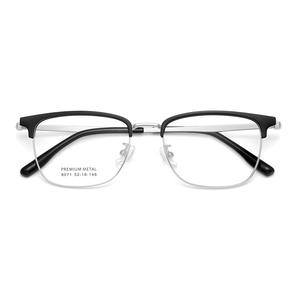Lunettes de vue demi-cerclées rectangulaires en métal de qualité supérieure pour hommes 8071 52-18-148, ajustement confortable, origine Danyang - Product Image 1