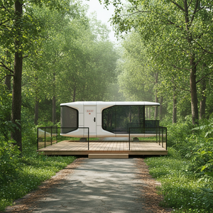 <span class=keywords><strong>Casa</strong></span> Contenedor Estilo Cabaña Forestal A6, 1 Dormitorio, 1 Baño, Balcón Abierto, Acero y Aluminio, Ecológica, Prefabricada, Modular - Product Image 1