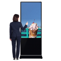 Affichage numérique interactif 4K de 32 à 65 pouces avec écran tactile, graphiques animés, sur pied, pour la publicité intérieure en magasin de détail et centre commercial