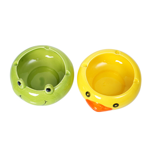 Nouveau 2025 Vente en gros Rukioo DTG0045 Cendrier en céramique motif dessin animé mignon grenouille canard 13 cm de diamètre Portable OEM/ODM - Product Image 4