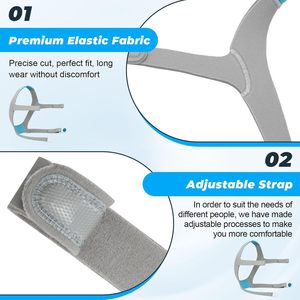 Ventes chaudes : <span class=keywords><strong>Masque</strong></span> CPAP confortable de qualité supérieure, avec sangle pour la tête, bienfaits pour la santé cardiaque, pour masques nasaux complets AiF F20/Air Touch N20 - Product Image 2