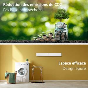 Porte-vêtements mural rétractable, étendoir à linge pliable et extensible pour l'organisation - Product Image 6