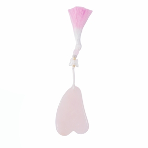 Pink Heart Shaped Facial Massager Face Care Tools pink quartz nature stone Gua Sha Board Guasha Facial Massager - Product Image 1