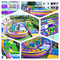 Nouveau parc d'obstacles gonflable interactif 2026 – Château gonflable personnalisé pour course d'obstacles, idéal pour les entreprises de location