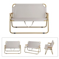 LLOYDBERG L-TYS1 OEM Chaise de camping et de plage pliable portable pour 2 personnes, robuste, moderne, en fer massif, légère, pour extérieur et parc