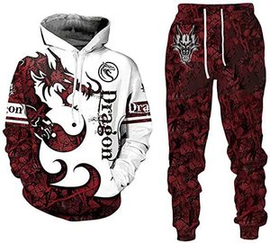 新款设计3D印花连帽毛衣<span class=keywords><strong>2</strong></span>件套男士运动服休闲Jooger和连帽套装 - Product Image 4