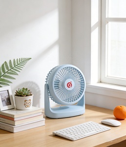 Ventilateur de table portable à commande mécanique rechargeable, deux vitesses, silencieux, « <span class=keywords><strong>vent</strong></span> naturel », avec réglage d'angle pour utilisation en extérieur et en voiture - Product Image 4
