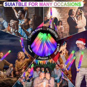 Khuyến mại Tùy chỉnh màu trắng màu hồng buổi hòa nhạc Đảng Glow <span class=keywords><strong>Foam</strong></span> Stick <span class=keywords><strong>LED</strong></span> Light up Baton Nguồn cung cấp bên - Product Image 2