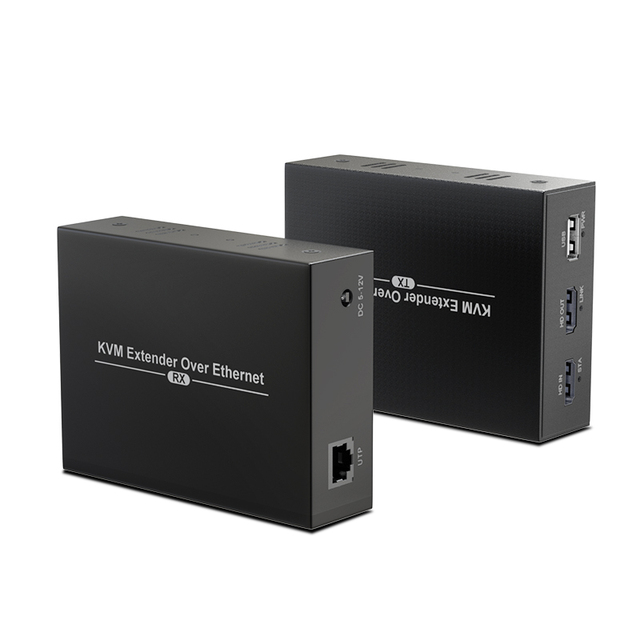 HD MI KVM Extender 1080P#60Hz Over Cat5e/6/7 Ethernet Cable up to 150m with Loop POC Function Steel Material