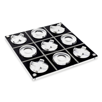 Jeu d'échecs personnalisé clair X O ludique moderne Lucite Tic Tac Toe Set