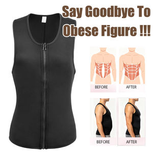 Langqin Men Neoprene Sweat Sauna Bodysuit Waist Trainer Slimming Shapewear Corset Underwear <b>Belly</b> Control Gym Fat Burn Tank Top - Product Image 6