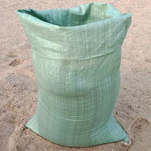 Custom Bulk Sack Green Flood Cement PP 50Kg Woven Empty Packing 25 lbs Polypropylene Construction Sand Bag