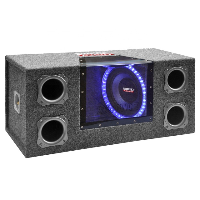DIBEISI Customized Car Subwoofer Box with LED Light 12'' 2*600W Max Power DC 12V 89-90-91dB SPL 12-Month Warranty