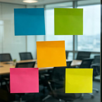 Blocs-notes autocollants carrés multi-usages à prix avantageux, écriture fluide, 5 couleurs vives pour étudiants, bureau, usage domestique