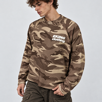 Chemises à manches longues en coton gaufré avec logo personnalisé et impression en relief, T-shirts gaufrés camouflage entièrement imprimés numériquement – Vente en gros