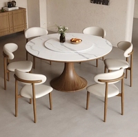 Ensemble table et chaises de salle à manger en bois massif de haute qualité, table ronde, taille et disposition pour la maison