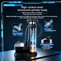 Portable High Pressure 120PSI Bike Foot Pump Pressure Gauge Waterproof Durable for Cars/Motorcycles-Steel Alloy Material