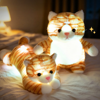 Peluche chaton chaton orange lumineux à LED, jouet en peluche doux et lumineux pour la décoration de chambre d'enfant, compagnon de sommeil