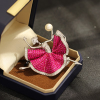 Broche XILIANGFEIZI Heavy Industry en cristal exagéré, motif ballerine, accessoire élégant pour femme, fleur de poitrine