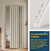 Panneau accordéon occultant, couverture de porte en verre invisible pliable et coulissante pour chambre à coucher, rideau de porte magnétique