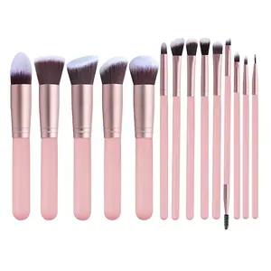 14 Pcs Ice Cream Amulite My Logo Matt Energy Make-Up Brush Pack Spoolie Eyeshadow Pastel Makeup Brushes For Cosmetic