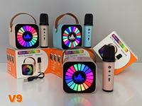 V9 Enceinte de karaoké avec microphone, haut-parleur Bluetooth pour fêtes en extérieur et soirées en famille