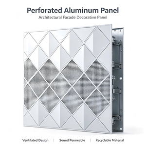 Panel de Revestimiento de Fachada Exterior de Aluminio Perforado Geométrico 3D para Edificios Comerciales - Product Image 4