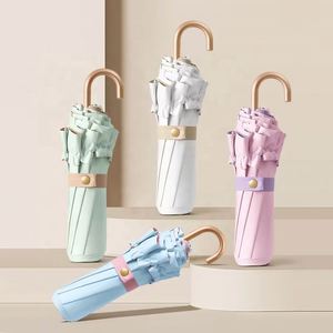 Sombrilla Portátil Ligera con Protección UV, Color Sólido, Gancho Dorado Pequeño, Encaje de Princesa, Regalos Empresariales Modernos - Product Image 2