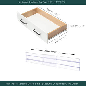 Organizador de tocador expandible ajustable transparente Separador de cajón Divisor para ropa Utensilios de cocina - Product Image 3