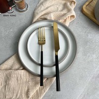 Vaisselle rustique en céramique émaillée, assiette à ramen, assiette à steak, assiette à dîner mate, ensemble de vaisselle de restaurant, assiettes et bols