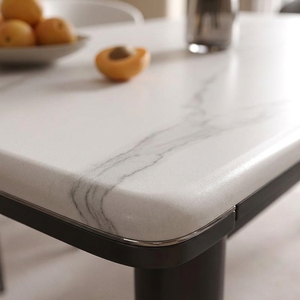 Table <span class=keywords><strong>à</strong></span> <span class=keywords><strong>manger</strong></span> moderne et écologique en pierre frittée extensible, <span class=keywords><strong>4</strong></span>-6 places, avec structure métallique télescopique, gain <span class=keywords><strong>de</strong></span> place pour appartement et hôtel - Product Image 2