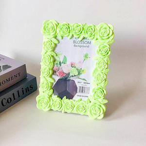 Cadre photo en PVC Qi Xing 6x4 pouces, design rose, décoration de salon, décoration de bureau - Product Image 4