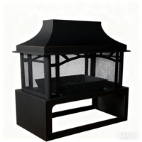 Cheminée à bois en acier corten pour foyer d'extérieur robuste pour patio/camping dans l'arrière-cour et feu de joie avec écran à étincelles