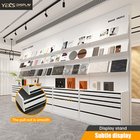 Armoire de présentation moderne à tiroirs combinés avec cadre métallique de bonne qualité pour mosaïque, marbre, carrelage stratifié horizontal/vertical
