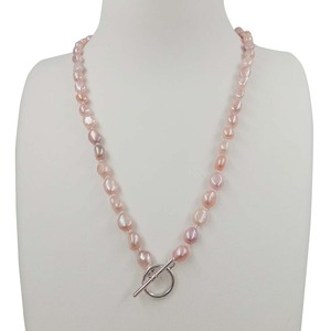 TOP di MODO D'ACQUA DOLCE <span class=keywords><strong>COLLANA</strong></span> di <span class=keywords><strong>PERLE</strong></span> PER LE DONNE, 7-8 MM LUNGO BAROCCO, ARGENTO perla CHIUSURA, 40-56 centimetri - Product Image 4