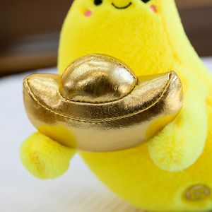 Vente en gros, produit phare : Adorable peluche banane compagnon de bureau, garnie de billes, porte-bonheur créatif, figurine décorative de bureau - Product Image 5