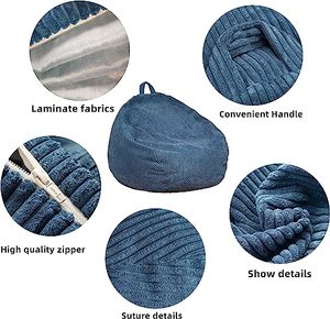 Corduroy Fabric Shell Lazy Sofa Bean Bag <b>Chair</b> <b>Covers</b> - Product Image 5