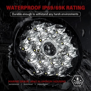 Faro Rotondo da 7 Pollici per Moto Jeep Giallo, Luce di Guida LED RGB Super Luminosa per Fuoristrada 4x4, Faro Spot per Paraurti Auto, Luce Diurna DRL - Product Image 5