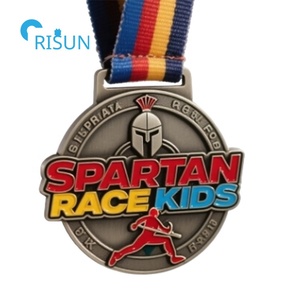 Venta al por mayor personalizado 3D esmalte personalizado carrera correr maratón espartano medalla <span class=keywords><strong>Spartan</strong></span> carrera niños finisher medallas - Product Image 5