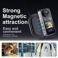 180 °   Caméra de poche intelligente avec objectif rotatif, 2.7K HD, autonomie ultra-longue, caméra d'action à pouce, WIFI, enregistreur photo et vidéo, caméra de sport