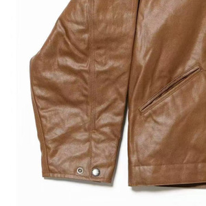 Veste <span class=keywords><strong>Dean</strong></span> OEM en coton enduit, style rétro américain Carter, en cuir PU, vêtement de travail avec texture vieillie et délavée, pour homme, idéal pour les trajets quotidiens. - Product Image 5