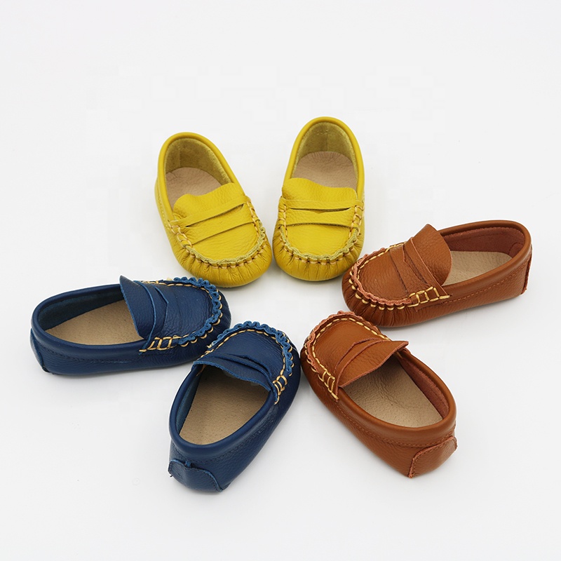 Высококачественные детские мокасины на резиновой подошве, детская обувь для мальчиков, кожаная обувь для маленьких девочек, топ-сайдеры, повседневная обувь
