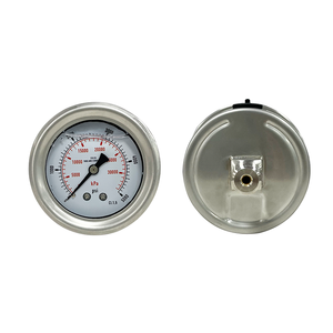 물용 바닥 마운트 압력계가 있는 AKS 스테인레스 스틸 오일 충전 압력 게이지, 가스 측정 - Product Image 3
