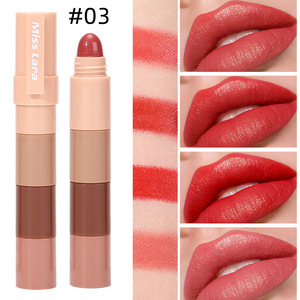 Lápiz Labial 4 en 1 de Alta Pigmentación, Sombra de Ojos MISS <span class=keywords><strong>LARA</strong></span>, Set Hidratante e Impermeable - Acabado Mate y Terciopelo, Cuatro Colores, Rubor Mineral en Polvo - Product Image 1