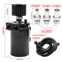 OCC-1041 Kit Récupérateur d'Huile Moteur Cloisonné Universel de Haute Qualité 300 ml avec Reniflard 3/8" en Aluminium pour Réservoir de Carburant