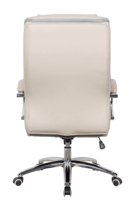 Chaise de bureau de direction contemporaine de luxe en cuir PU blanc riz, pivotante à 360 degrés, réglable en hauteur, dossier haut en PU
