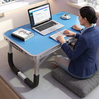 Table de lit pliable pour ordinateur portable, réglable en hauteur, portable, avec plateau en aluminium pour le travail, la lecture, le petit-déjeuner et le camping