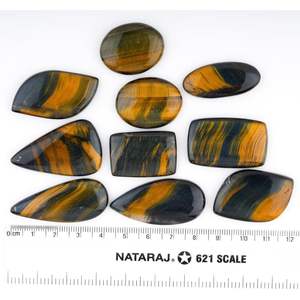 Cabujones de Ojo de Tigre Negro de Formas Mixtas 20-30mm, Gemas Naturales Pulidas para la Fabricación de Joyas - Product Image 3